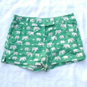 Ann Taylor Loft Linen Blend Green Elephant Shorts